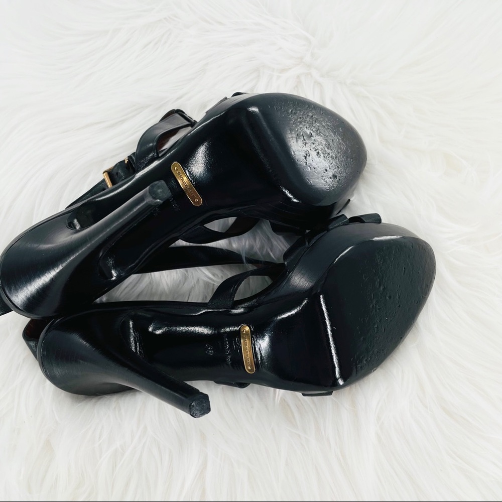 Burberry Bridle Huntley Black Platform Heel Sandals - Picture 10 of 16